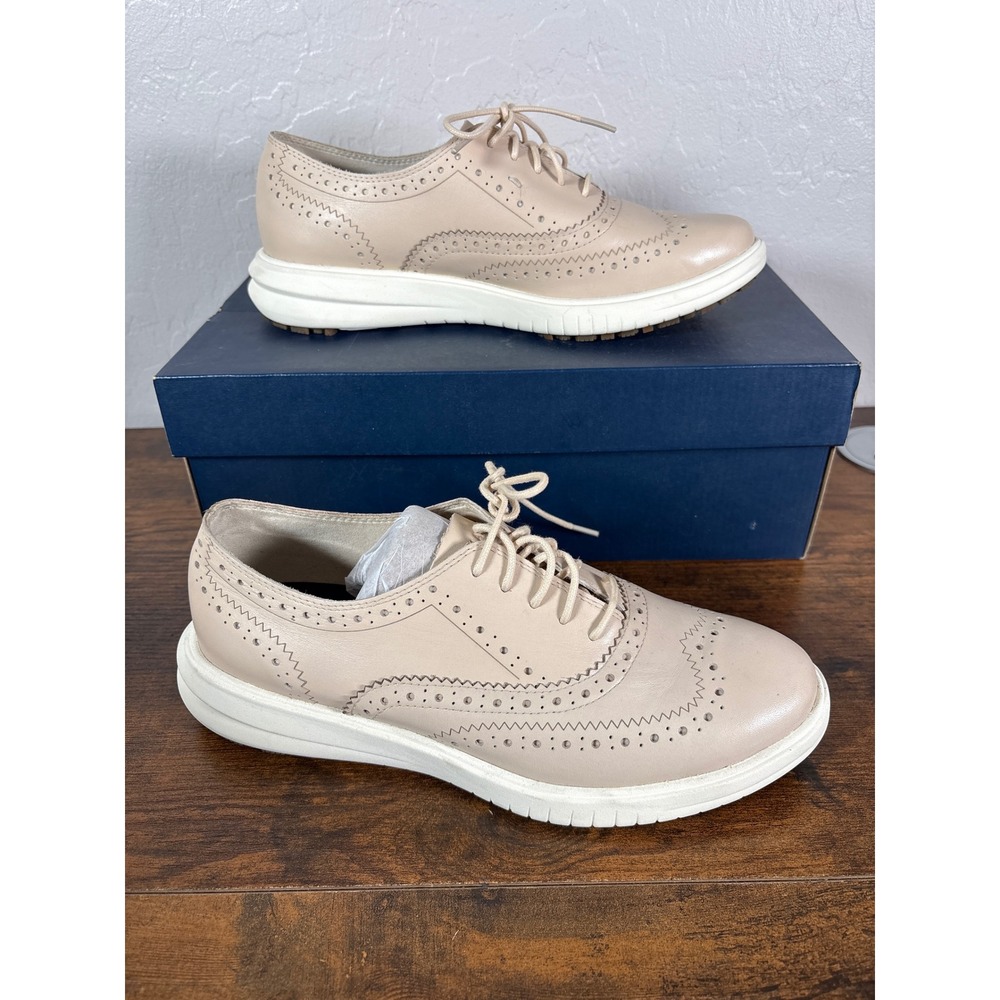 Cole Haan Malorie Wingtip Oxford Shoes Brazilian Sand Leather W22475 Womens 9 B